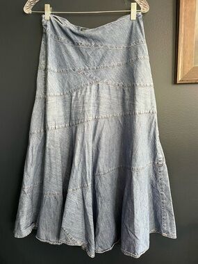 Vintage Lauren Jeans Co. Denim Tiered Classic Blue Maxi skirt 2.